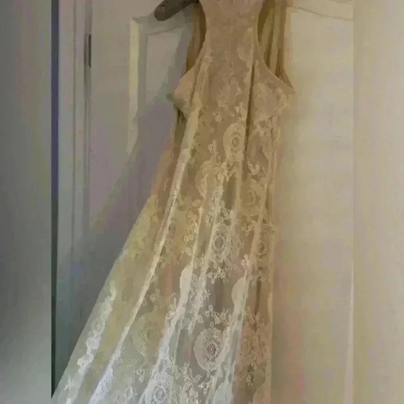 Codigo Women's Sz S‎ Asymmetrical High/Low Cream Women's Lace Dress with Lining - Picture 9 of 14